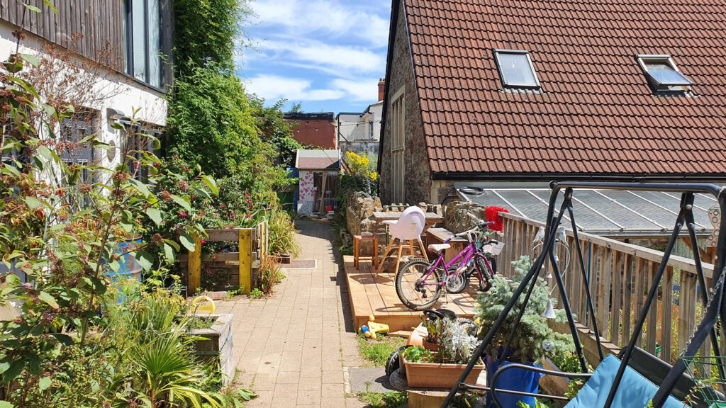 the relics of family life, barbeques, benches, bicycles